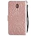 Galaxy J7 Pro Case, Ranyi [3D Sunflower Wallet] [ID&Card Slots] [Kickstand Feature] Magnetic PU Leather Flip Folio Wallet Case for Samsung Galaxy J7 Pro International Version (2017), Rose Gold
