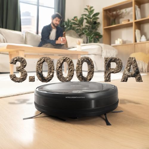 Robot Aspirapolvere e Lavapavimenti Conga M10 Advance. Aspirazione 3000 Pa, Autonomia 150 min, Navigazione Giroscopica, Sensori Anticaduta, 2 Spazzole Laterali, Controllo App