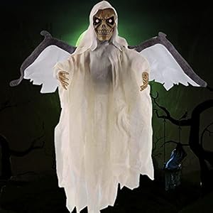 White Shake Wing Flying Skull Halloween Prop
