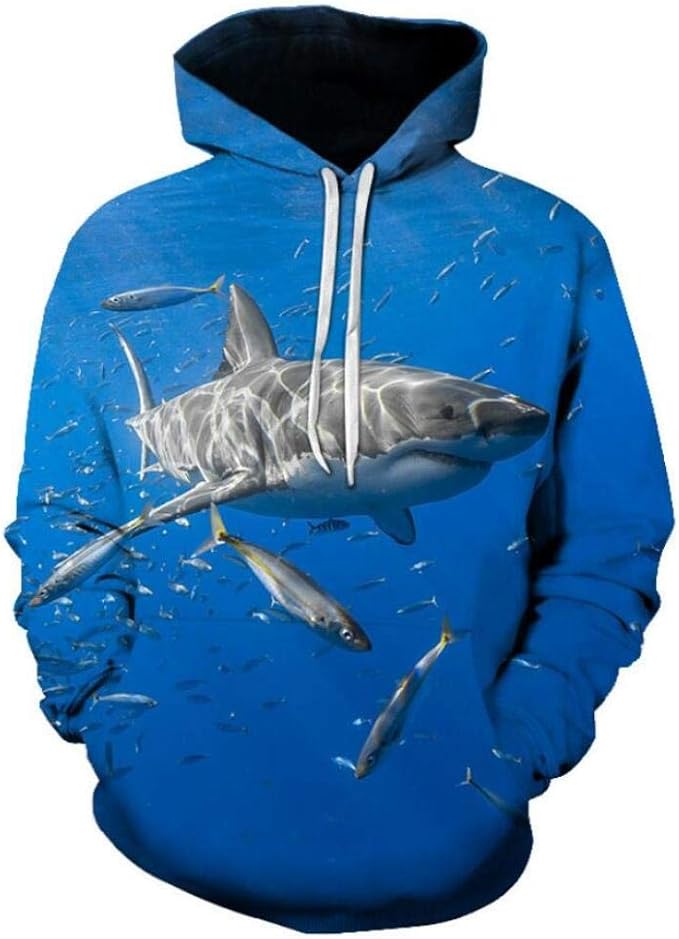 Impresión De Tiburón Submarino Suéter Estampado Digital Jerseys 3D