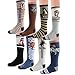 Deer Mum Boy's Cartoon Dinosaur Pattern Knee High Socks Long（3Y-6Y）