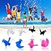 Jionchery Swimming Ear Plugs, 4 Pairs Waterproof Reusable Silicone Earplugs for Adults Kids, Blue Pink