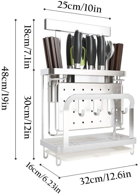 Gugs Creative Kitchen Rack Home Stainless Steel Silver Waterproof Rust Proof Tool Storage Rack Multi Function Punch Free Wall Mounted Cutting Board Display Stand Amazon Co Uk Kitchen Home