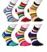 Toe Socks Women Five Toes Wicking 5 Finger Cotton Athletic Striped Crew 6 Pack