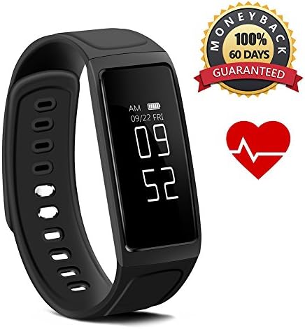 Step Counter with Heart Rate Monitor, Ernovo Fitness Monitors Ultra Slim Activity Tracker Waterproof IP67 Smart Bracelet Fitness Wristband with Step Tracker/Calorie Counter/Sleep Tracker Call Notification Push for Walking/Running/Cycling Work for iPhone iOS and Android Phone