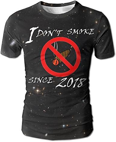 I Don't Smoke Since 2018 Non-Smoker Pattern Mens Stylish 3d Printed Sublimation Short Sleeve T Shirts