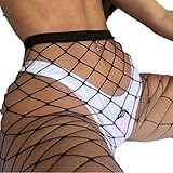 Women Black Fishnet Pantyhose Hosiery Elastic Tights Thigh High Stockings (Free Size, Black-A)