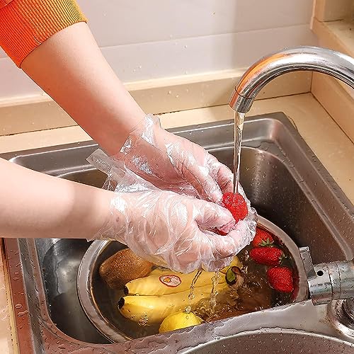 Brandon-super Disposable Food Prep Gloves - 500 Piece Plastic Food Safe Disposable Gloves, Food Handling, One Size Fits Most 500 PCS