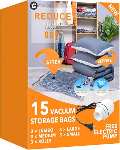 GONGSHI Vacuum Storage Bags Electric Pump