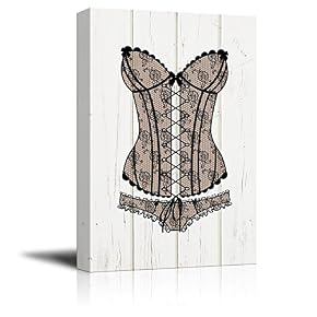 Sexy Woman Lingerie on Vintage Wooden Background