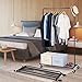 Auledio Clothes Rack, Industrial Pipe Garment Racks On Wheels, Heavy Duty Commercial Clothing Rack with Metal Bottom Shelves for Boxes Shoes Storage, Bronze