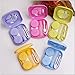 sansheng 5 pack Contact Lens Case Kit,，contact case holder，contact lens fixed lens box, blue, purple, green, rose red, yellow