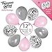 Silver Light Pink Balloons Silver Confetti Balloons 36 Pack Winter Wonderland Decorations for Elephant Baby Shower Birthday Party Bridal Shower Engagement Gender Reveal Party Supplies
