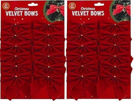 Fiocchi Per Regali Di Natale.Fiocchi Di Velluto Rosso Per Decorazioni Natalizie Regali Di Natale E Lavoretti Artigianali Red Amazon It Casa E Cucina