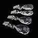 yueton Pack of 4 Metal Clip Crystal Glass Teardrop Pendant Tablecloth Weights