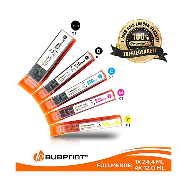 Bubprint 5 Druckerpatronen kompatibel als Ersatz für Canon PGI-580 CLI-581 XL Pixma TR7550 TR8500 TR8550 TS6100 TS6150 TS6151 TS6250 TS705 TS8150 TS8151 TS8250 TS9150 TS9155 TS9550 Multipack – Bild 4