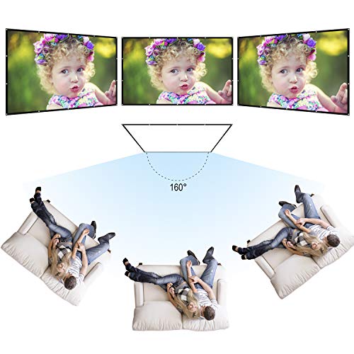 120 Inch Projector Screen - 16:9 HD Portable Outdoor Projector Screen Foldable Anti-Crease Outdoor Indoor Movie Screen Support Double Sided Projector Screen for Home - Thumbnail 4