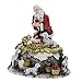 Joseph's Studio by Roman - Santa with Baby Jesus and Lambs Figure, Kneeling Santa Collection, Verse - O' Come All Ye Faithful, 5.75