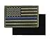 Green US Flag Thin Blue Line Patch for Police and Law Enforcement with Hook/Loop Backing