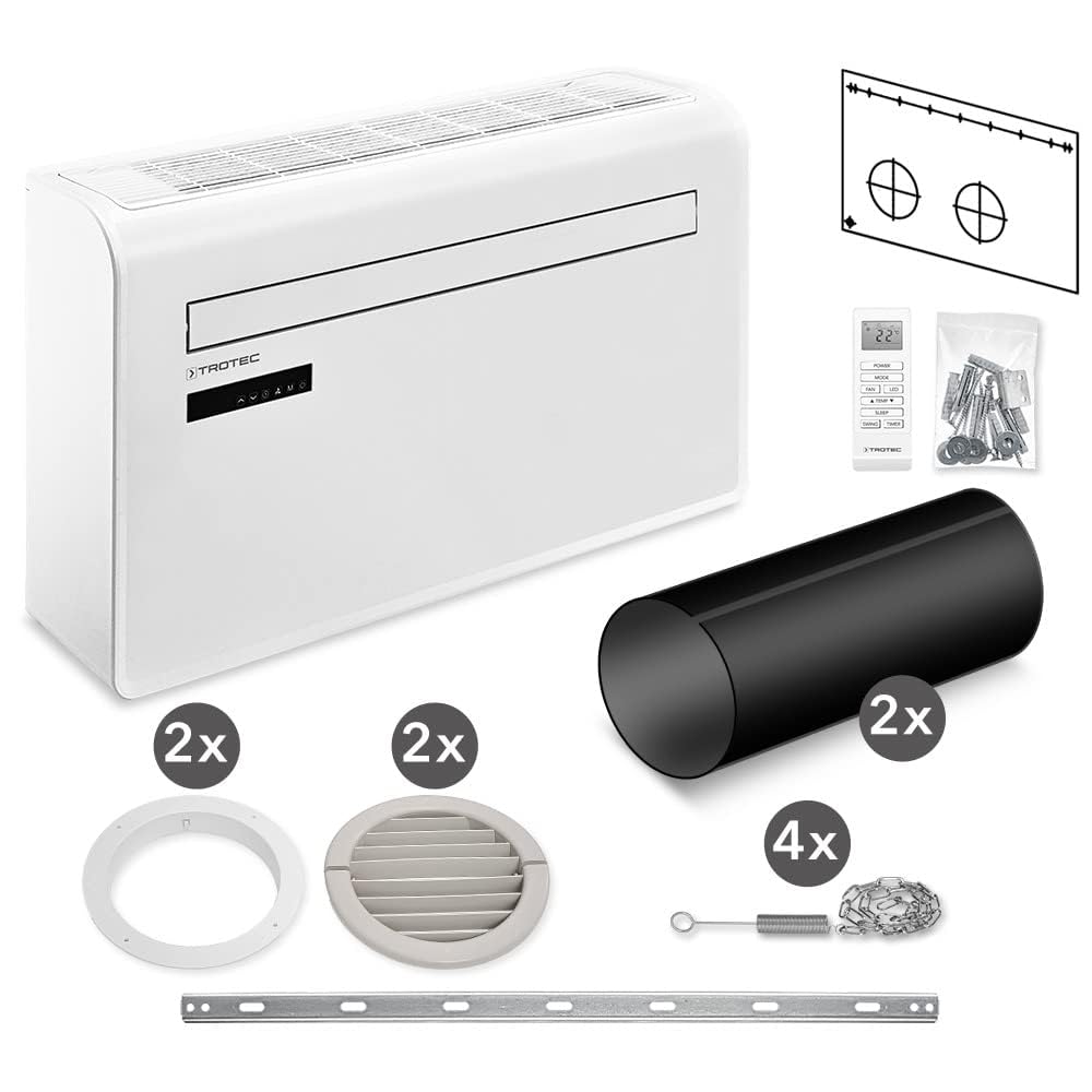 TROTEC PAC-W 2650 SH Wandklimaanlage ohne Außengerät – 4-in-1 Klimaanlage mit Heizung, 2,6 kW Kühlung, WiFi, Inverter, bis 34 m² 4