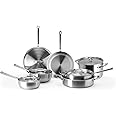Misen 5-Ply Stainless Steel Cookware Set - Versatile, Dishwasher Safe - 9-Piece Set - 10" Skillet, 12" Skillet, 3 QT Saute Pan & 6 QT Rondeau + Lids, 2 QT & 3 QT Saucier + Lids, 8 QT Stockpot + Lid