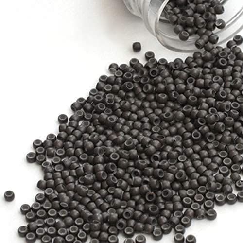 Vlasy Silicone Lined Nano Rings Beads for Nano Tip Hair Extensions Micro Nano Beads (400pcs,Dark Brown)