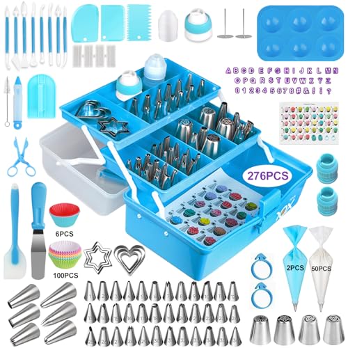 Cake Decorating Kit 276Pcs PHCODLAN Baking Supplies with Storage