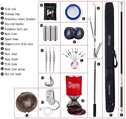 XXL Telescopic Fishing Rod Combination Set, Carbon Fiber Fishing Rod, Complete Fishing Starter Kit Including Fishing Bait Line Hook Clamp
