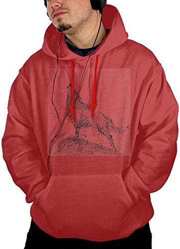 Men I Just Really Like Wolf B-boy Classic Hoodie Sweatshirt Size S Red