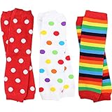 juDanzy 3 Pair Baby Boy And Girl Leg Warmers stripes, Polka Dot, Rainbow