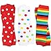 juDanzy 3 Pair Baby Boy And Girl Leg Warmers stripes, Polka Dot, Rainbow