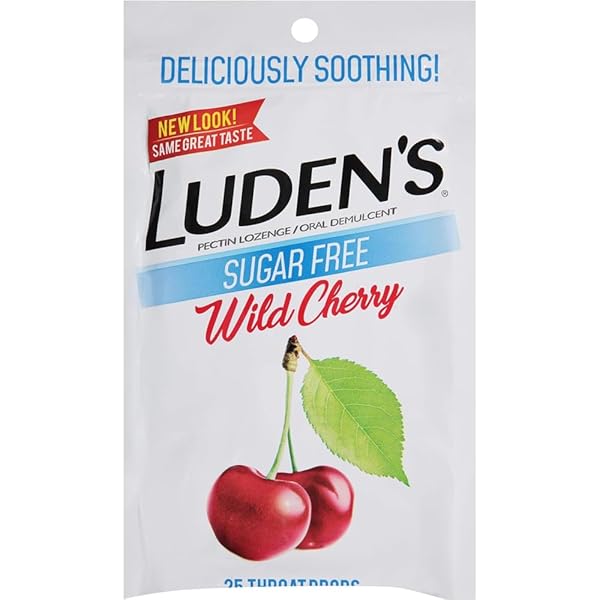 LUDEN’S SUGAR FREE THROAT DROPS-WILD CHERRY-25 CT
