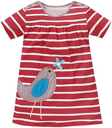 Girls 18M - 6T Cotton Summer Short Sleeve Princess Party Dress Also For Baby