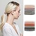 Hair Ties Elastics Bands Ponytail Holders with Cotton and Nylon Cloth Fabric with Thick Soft Stretch Seamless No Crease Damage and Pull for Women Accessories