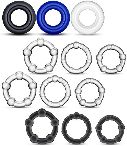 PURE DREAM PE 12PCS Assorted Beads-Donuts Cock-Rings