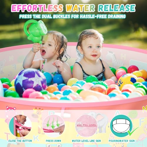 Kiddle Baby Pool with Canopy, Pop-Up Above Ground Pool, Foldable Infant Wading Pool for Toddlers 1-3, Baby Beach Tent, Portable Water Play Sum Toys for Child