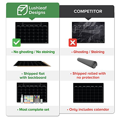 Magnetic Dry Erase Refrigerator Calendar - 17" x 11" - Large Reusable Monthly Chalkboard - Weekly Meal Cooking Fridge Chart & To Do Grocery List - 2018 Kitchen Gift Set - Smart Planners Chore Chart - Thumbnail 4