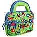 Evecase All-New Fire 7 Kids Edition Tablet Sleeve, Cute Animal Themed Neoprene Travel Carrying Slim Sleeve Case Bag w/Dual Handle and Accessory Pocket - Green w/Blue Trim