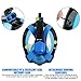 Full Face Snorkel Mask Easy Breathing 180° Panoramic View Diving Mask Anti Fog Camera Mount Anti Leak Snorkeling Underwater for Adult & Youth (Black, Small/Medium)