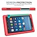 MoKo Case for All-New Amazon Fire HD 8 Tablet (7th/8th Generation, 2017/2018 Release) - [Honey Comb Series] Light Weight Shock Proof Soft Silicone Back Cover [Kids Friendly] for Fire HD 8, RED
