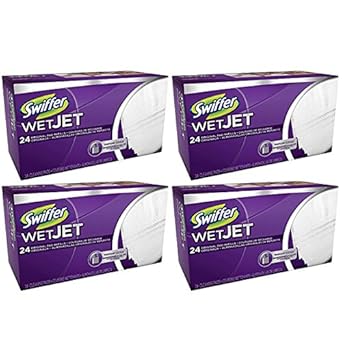 Swiffer Wetjet Hardwood Floor Wet Jet Spray Mop Pad Refills Original Scent Refill Cloth 4 Pack 24 Count
