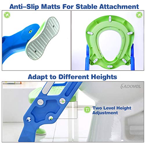 image for ADOVEL Potty Training Seat with Step Stool Ladder for Toddler, Toilet 