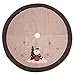 iPEGTOP 42 inches Burlap Rustic Christmas Tree Skirt - Classic Holiday Decorations Woodland Santa Snawflake Embroidery - Begie Brown Rim
