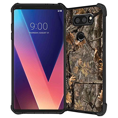 LG V30 Case, ABLOOMBOX Hunting Camo Fabric Camouflage Pattern Shock Absorption Soft Silicone Bumper Slim TPU Rubber Protective Case Cover for LG V30 2017