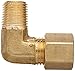 Anderson Metals Brass Compression Tube Fitting, 90 Degree Elbow, 1/4