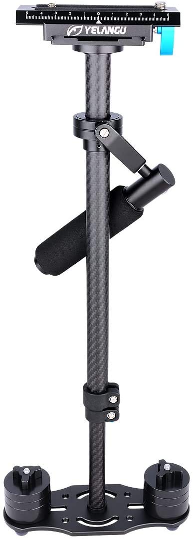YELANGU S60T Carbon Fiber Handheld Camera Stabilizer Steadicam Steadycam with 1/4 and 3/8 Inch Screw Quick Release Plate for Nikon Sony Canon 5D2 MK2 DSLR up to 3kg