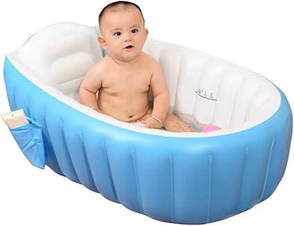 Amazon ベビーバス 赤ちゃんお風呂 沐浴 ふかふか ベビーバスタブ 対象年齢0ヶ月 36ヶ月 キッズプール ブルー ベビーバス ベビー マタニティ 通販