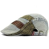 Idopy Unisex Denim Newsboy Hat Zippers Ivy Irish Duckbill Baker Boy Cap