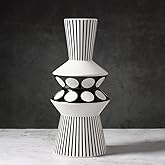 Magcolor Flower vase Large Black and White Striped Geometric Ceramic Vase -Modern Vase Decoration. Perfect Home Decoration Vase