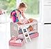 Badger Basket Doll Bunk Bed with Ladder & Storage Baskets (fits American Girl Dolls), Pink/White